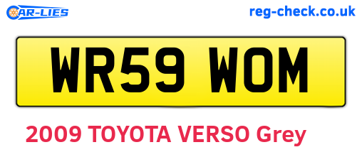 WR59WOM are the vehicle registration plates.