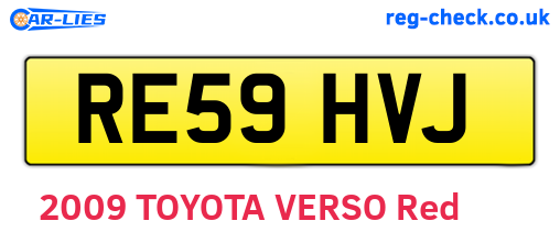 RE59HVJ are the vehicle registration plates.