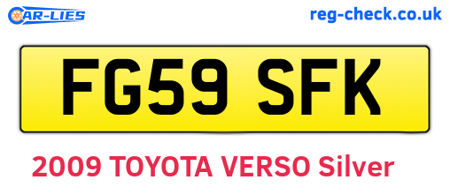 FG59SFK are the vehicle registration plates.