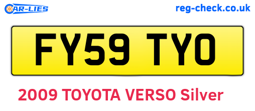 FY59TYO are the vehicle registration plates.