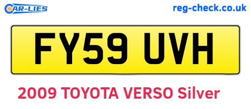 FY59UVH are the vehicle registration plates.