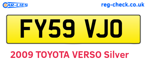 FY59VJO are the vehicle registration plates.