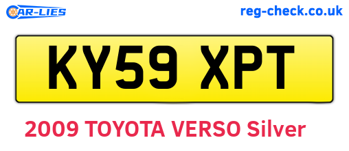 KY59XPT are the vehicle registration plates.