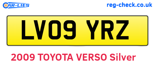 LV09YRZ are the vehicle registration plates.