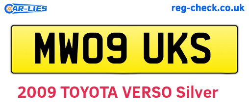 MW09UKS are the vehicle registration plates.