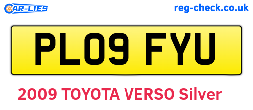 PL09FYU are the vehicle registration plates.