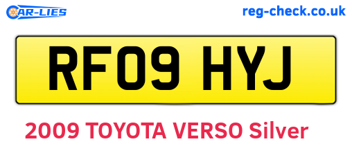 RF09HYJ are the vehicle registration plates.