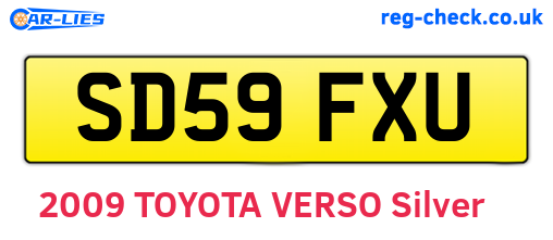 SD59FXU are the vehicle registration plates.