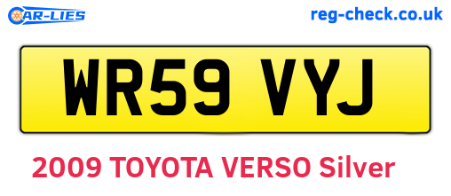 WR59VYJ are the vehicle registration plates.