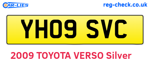 YH09SVC are the vehicle registration plates.