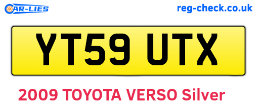 YT59UTX are the vehicle registration plates.