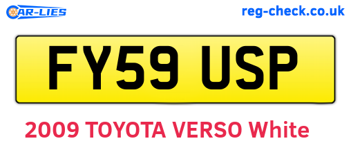 FY59USP are the vehicle registration plates.