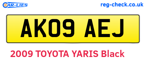AK09AEJ are the vehicle registration plates.