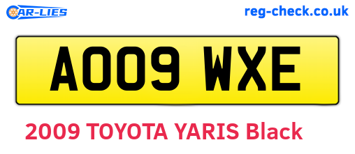 AO09WXE are the vehicle registration plates.