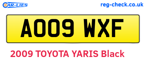AO09WXF are the vehicle registration plates.