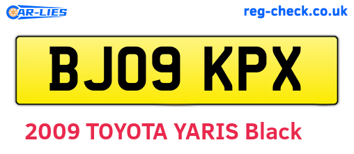BJ09KPX are the vehicle registration plates.