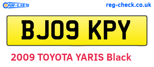 BJ09KPY are the vehicle registration plates.