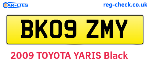 BK09ZMY are the vehicle registration plates.