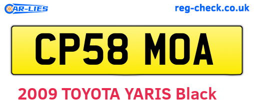 CP58MOA are the vehicle registration plates.