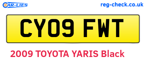 CY09FWT are the vehicle registration plates.