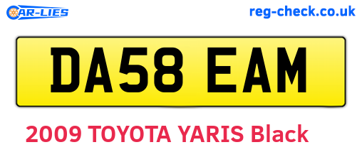 DA58EAM are the vehicle registration plates.