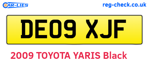 DE09XJF are the vehicle registration plates.
