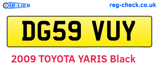 DG59VUY are the vehicle registration plates.