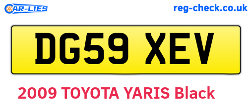 DG59XEV are the vehicle registration plates.