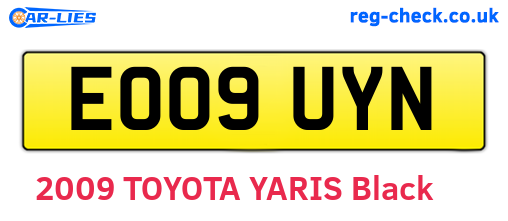 EO09UYN are the vehicle registration plates.