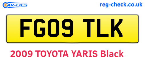 FG09TLK are the vehicle registration plates.