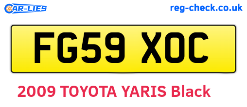 FG59XOC are the vehicle registration plates.