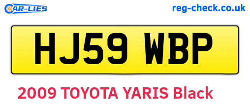 HJ59WBP are the vehicle registration plates.