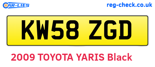 KW58ZGD are the vehicle registration plates.