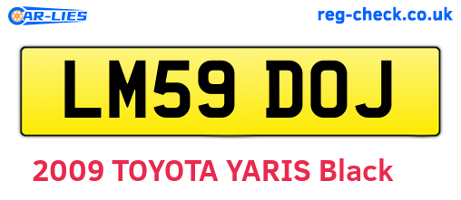 LM59DOJ are the vehicle registration plates.