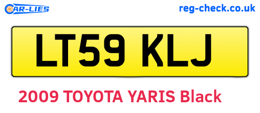 LT59KLJ are the vehicle registration plates.