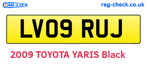 LV09RUJ are the vehicle registration plates.
