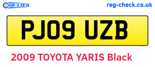 PJ09UZB are the vehicle registration plates.