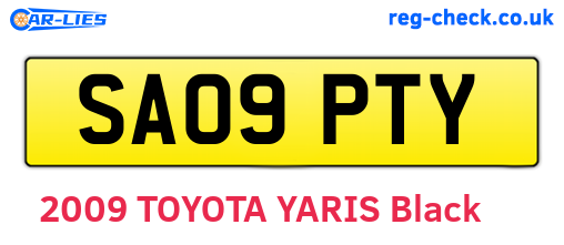 SA09PTY are the vehicle registration plates.