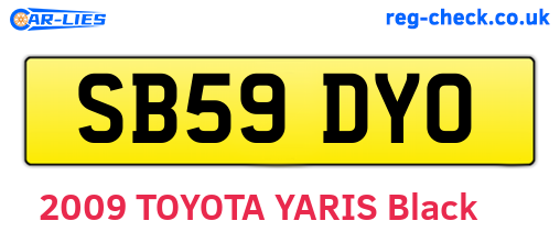 SB59DYO are the vehicle registration plates.