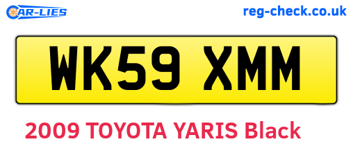 WK59XMM are the vehicle registration plates.
