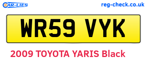 WR59VYK are the vehicle registration plates.