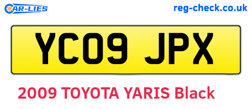 YC09JPX are the vehicle registration plates.