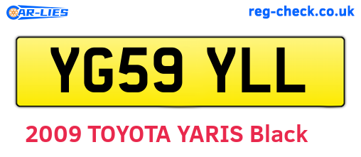 YG59YLL are the vehicle registration plates.
