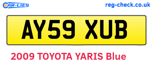 AY59XUB are the vehicle registration plates.