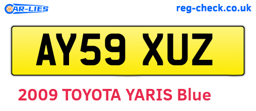 AY59XUZ are the vehicle registration plates.