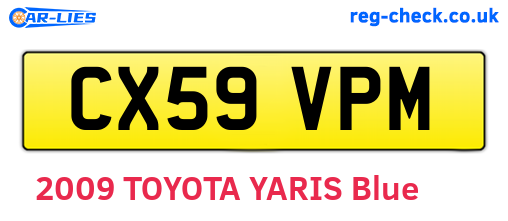 CX59VPM are the vehicle registration plates.