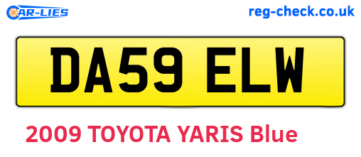 DA59ELW are the vehicle registration plates.
