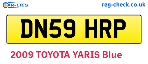 DN59HRP are the vehicle registration plates.