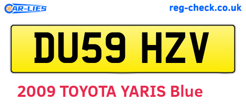 DU59HZV are the vehicle registration plates.