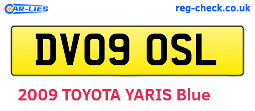 DV09OSL are the vehicle registration plates.